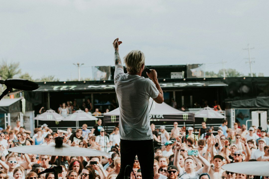 Singer performing on stage at a concert