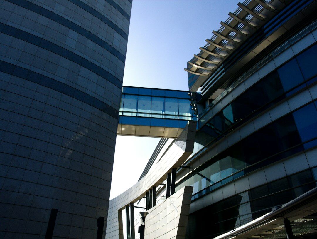 Modern office building exterior in Montevideo